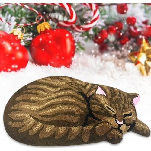 Fuwatacchi 3D Cat Shape Carpet Rug Animal Print Carpets for Living Room Bedroom Anti Slip Floor Mats Hallway Entrance Doormats
