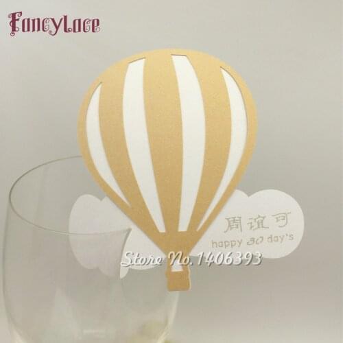 60pcs hydrogen balloon design Wine Glass Cup Paper Place Cards Kis Birthday Baby Shower Wedding Party Name Cards Party Favors
