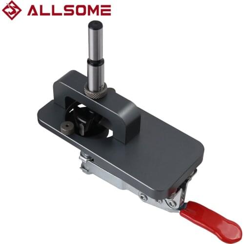 ALLSOME 35MM Hole Drilling Guide Locator Hole Opener Hinge Boring Jig Woodworking Aluminum Alloy Template Door Cabinets Fixator