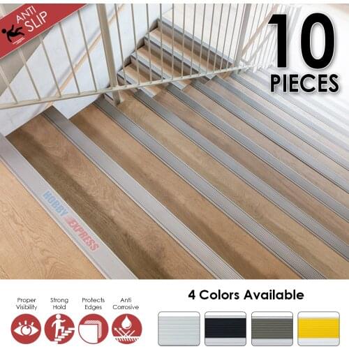Arrowzoom Aluminium Stair Nosing Non-Slip Anodized Step Edging Trim 19.7 x 2 x 0.8" KK1180