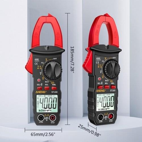 ST180 Multimeter Digital Clamp Meter 4000 Counts Ammeter Voltmeter Automotive Amplifier Capacitance NCV Ohm Test