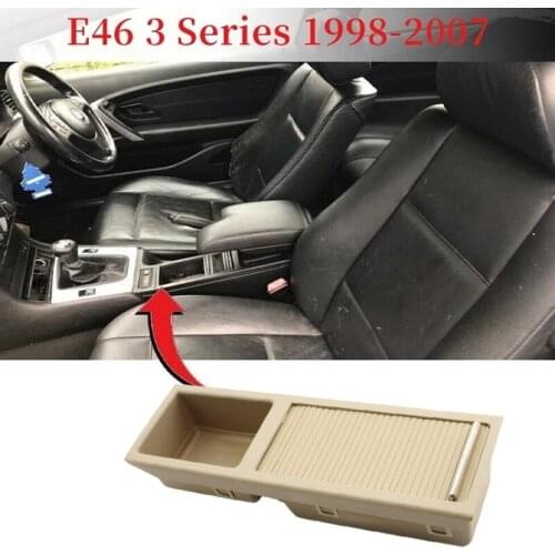 For BMW E46 3 Series 1998-2007 Front Center Console Tray Water Storage Drink Cup Holder 51167038323 Beige