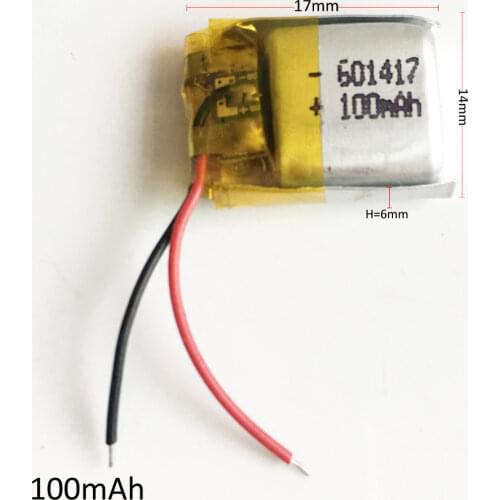 EHAO 601417 3.7V 100mAh LiPo Rechargeable Battery Lithium Polymer For Mp3 PAD DVD E-book bluetooth headset headphone