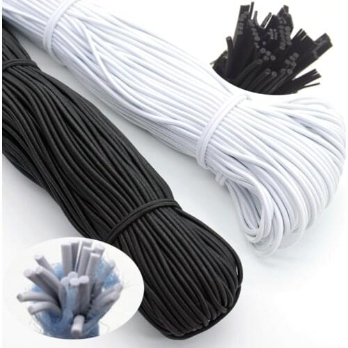 1/2/3/4/5mm High-Quality Round Elastic Band Cord Elastic Rubber white black Stretch rubber For Sewing Garment DIY Accessories