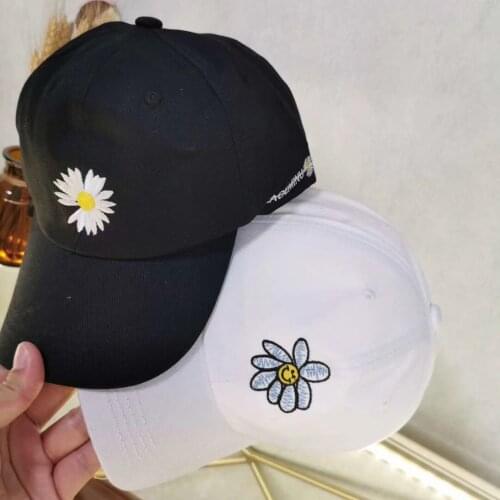 Ins hat womens new Internet celebrity Daisy baseball cap mens Korean style all-match GD same letter embroidered peaked cap