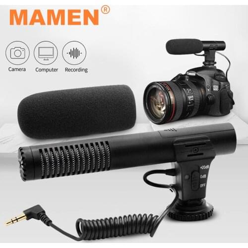 MAMEN Condenser Video Recording Vlog Microphone 3.5mm Plug Studio Microphone For Camera Computer For Nikon Canon DSLR Camera