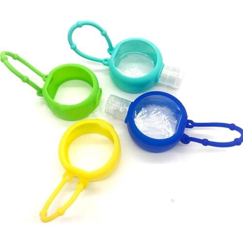 Round Solid Silicone Bath Baby Shower Hand Sanitizer Bottle Holder Portable