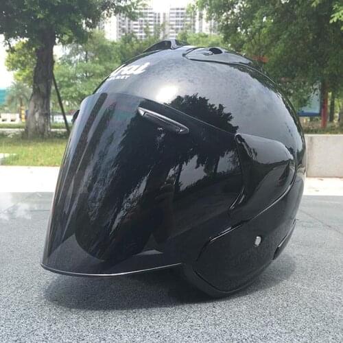 Motorcycle Racing Helmet Open Face Helmet DOT Approved Motorcycle Black Half Helmet Outdoor Sport Men And Women
