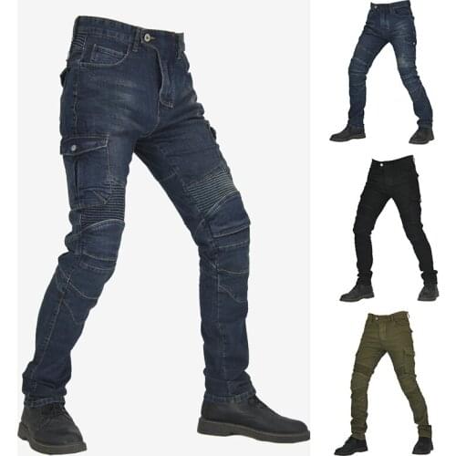 2021 Motorcycle Riding Denim Racing Pants for Men Multi Pocket Design Anti-fall Jeans N66