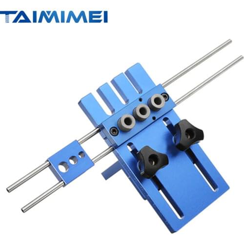 ALLSOME Aluminum Alloy Jig Dowelling Jig Set Wood Hole Drilling Guide Woodworking Position for DIY Wood Working