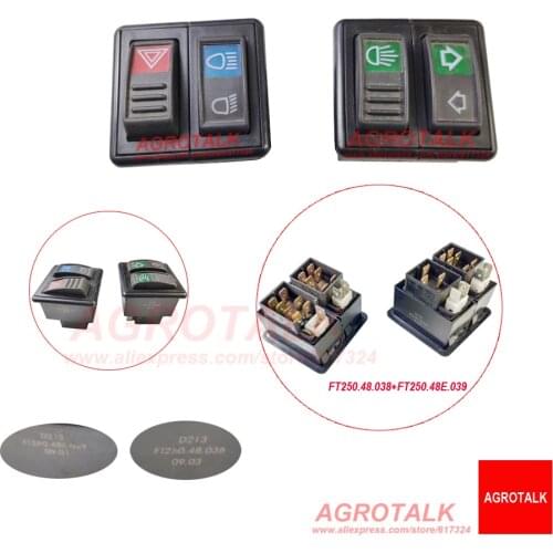 Set of switches for Foton Lovol FT250 TE254 tractor, part code: FT250.48.038 + FT250.48E.039