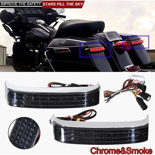 Chrome&Smoke LED Saddlebag Tail Run Brake Turn Signal Light Kits For Harley Touring Electra Glide FLHTK CVO Road Glide 2014-2020