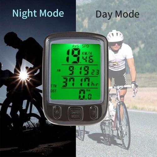 New Style Sunding 2018 SD 563B Waterproof LCD Display Cycling Bike Bicycle Computer Odometer Speedometer with Green Backlight