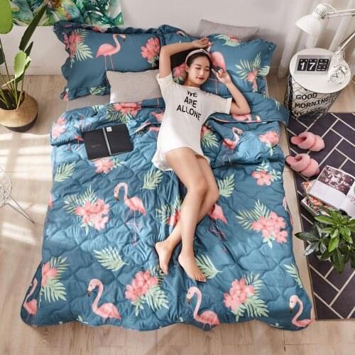 Cartoon Flamingo Dog Throw Blanket on Bed Cute Animals Printed Thin Quiet for Adult Soft Winter Blanket Home Textiles Bedroom
