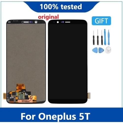 Original OLED For Oneplus 5T A5010 LCD Display Touch Screen Digitizer Assembly 2160*1080 For Oneplus five T LCD With frame