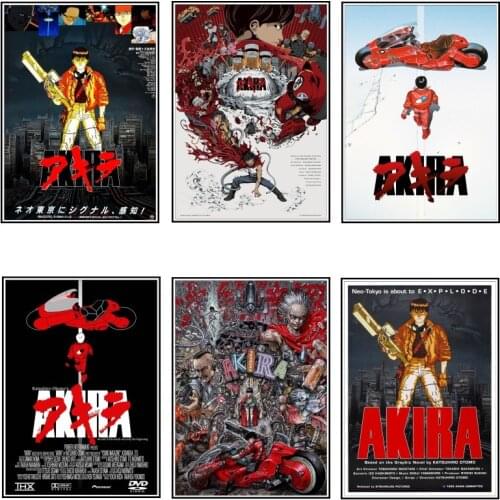 Akira Poster Red Fighting Anime Movie Art Wall Picture for Living Room Home Decoration Posters