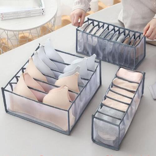 Dormitory Closet Organizer for Socks Home Separated Underwear Storage Box Bra Organizer Foldable Drawer Organizer