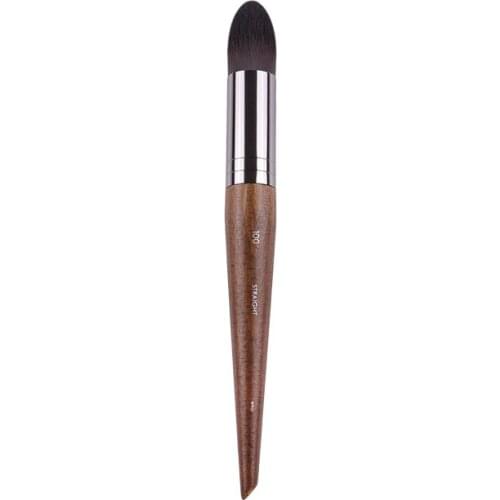 High Quality Small Precision Foundation Brush #100 Natural Wood Handle Straight Synthetic Hair Makeup Artist Brush Tool