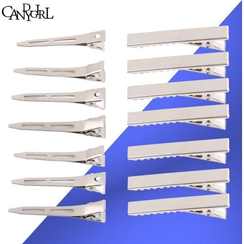 50pcs Hairpins Fix Hair Hairdressing Accessories Iron Hair Clip Hair Styling Silver Flat Metal Single Prong Alligator Barrettes