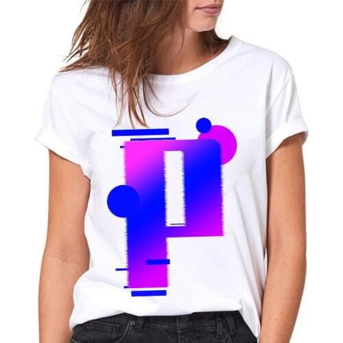 Ladies T shirt Fashion Summer Alphabet P Print woman Tee Top 90s Retro Female T-shirts Casual Women Tshirt Fashion Tshirt femme