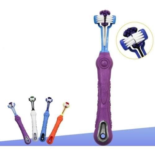 1Pc Pet Toothbrush Teddy Dog Brush Addition Bad Breath Tartar Teeth Care Dog Cat Cleaning Supply Pet Brush Supply Colorful 1040C