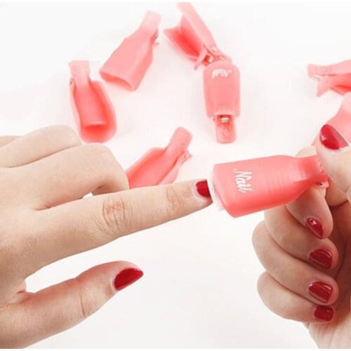 10Pcs Plastic Nail Art Soak Off Cap Clip UV Gel Polish Remover Wrap Nail Polish Remover Wrap Tools Acrylic nail gel remover