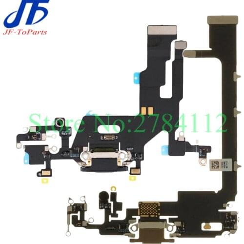 10Pcs Charging Flex For iPhone 11 Pro Max USB Charger Port Dock Connector With Mic Flex Cable Replacement