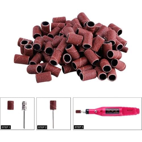 120# Electric Nail Machine Nail Drill Bits Nail Art Sanding Bands Uv Gel Acrylic Polish Remover For Nail Accessory Tool