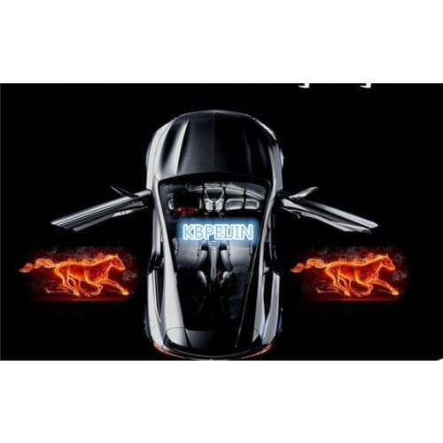 2pcs Car Styling Car Door Welcome Light Projector Logo Sticker for SsangYong korando kyron rexton 2 rodius actyon Accessories