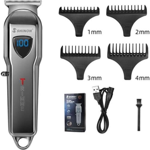 Cordless hair trimmer LCD USB rechargeable hair clipper haircut machine beard trimmer hair cutter oil head white engraving