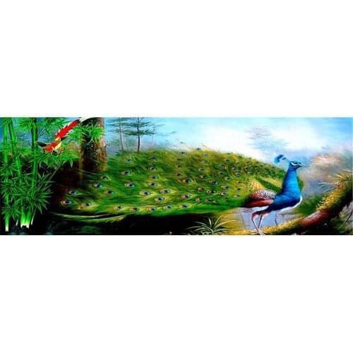 Diamond Painting Full Square Scenic Diamond Embroidery Cross Stitch Animal Bird Peacock Diamond Mosaic Flower Rhinestones Hobby