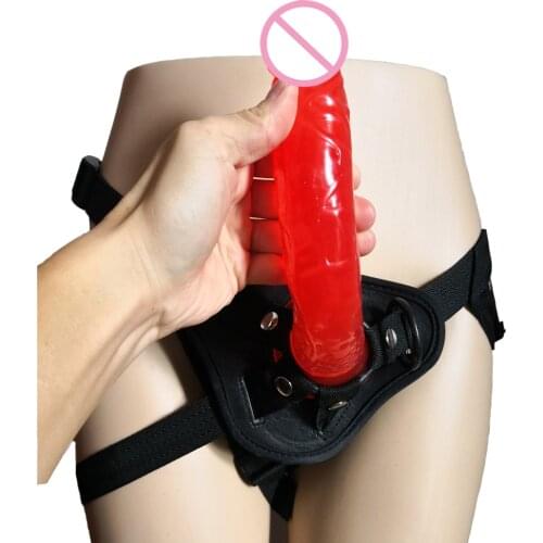 AMABOOM 21*3.5CM Strap on Jelly Dildos with Pants Realistic Soft Dildo Dick Penis Anal Plug with Suction Cup Sex Toy for Woman