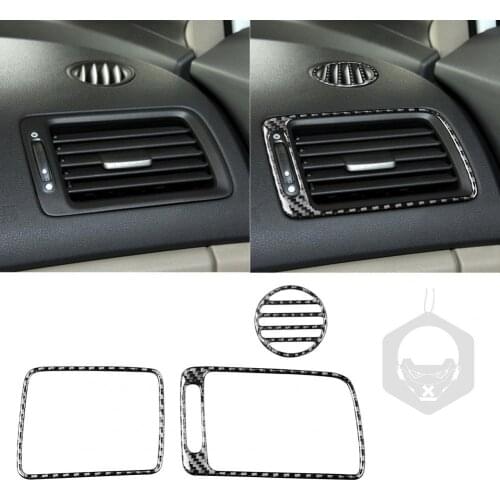 1 Set Car Sticker Self-adhesive Black Carbon Fiber Car Passenger Air Vent Frame Trim Sticker for Honda Civic 8th Gen 2006-2011 L