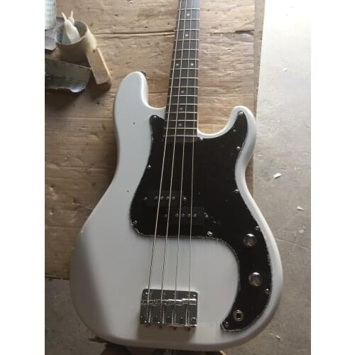 Free delivery / white black shield 4 string bass / China high quality bass