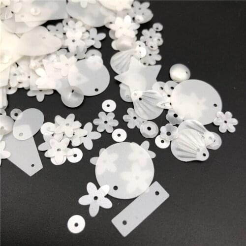 20g Dull White Series Loose Sequin Paillette Crafts Sewing,Women/Kids DIY,Garment ,Shoes ,Hat Accessories