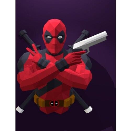 Papercrafts Deedpool 3D Paper Sculpture Deedpool Model DIY Geometric Origami Home Decor Living Room Wall Decoration Crafts