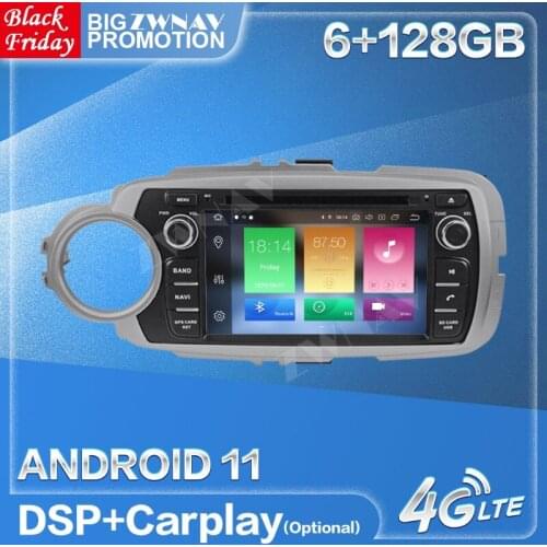 Carplay Android 11 Radio Receiver For TOYOTA Yaris 2012 2013 2014 2015 Car GPS Multimedia Audio Stereo Video Player Head Unit