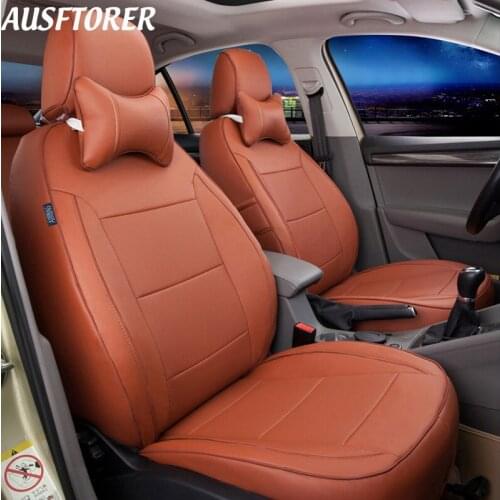AUSFTORER Genuine Leather Automobiles Seat Covers for Land Rover Evoque Car Seat Cover Cushion Seats Supports Auto Accessories