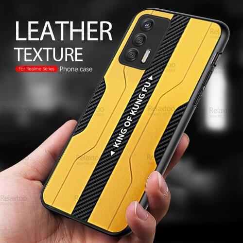 For Oppo Realme GT 5G Case Carbon Fiber Back Leather Phone Cover Realmi Realmy G T NEO RealmeGT Camera Protection TPU Soft Coque
