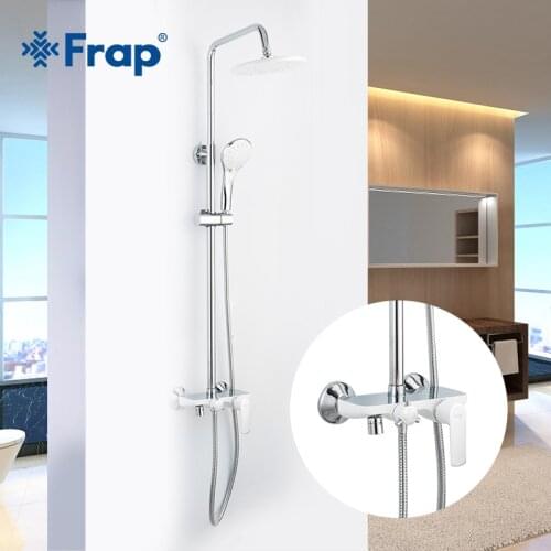FRAP Shower System function bathroom shower mixer three color modern multi faucet rain shower set with bathtub faucet system