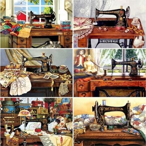 EverShine Diamond Embroidery Full Square Sewing Machine DIY Diamond Painting Scenic Picture Rhinestones Mosaic 5D Handicraft