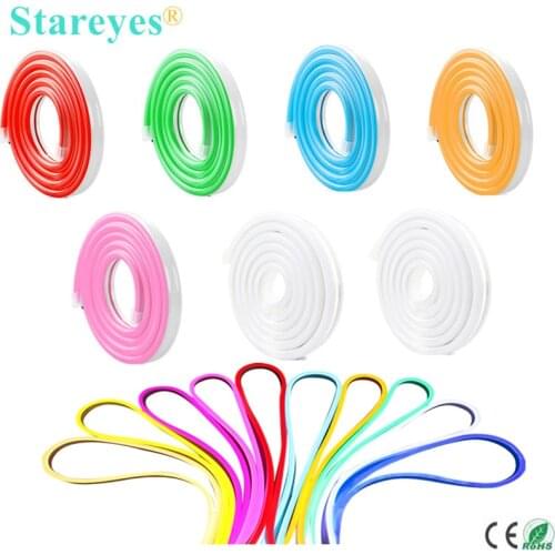 LED Flexible Neon Light SMD 2835 120LED/m 5m DC12V LED Strip Waterproof string Sign Decoration Neon Rope Ribbons light