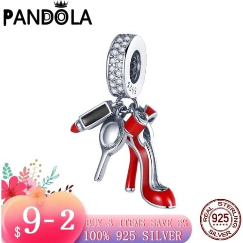 Hot 100% 925 Sterling SILVER charms High heels Charm fit Original Pandora Bracelet silver 925 jewelry