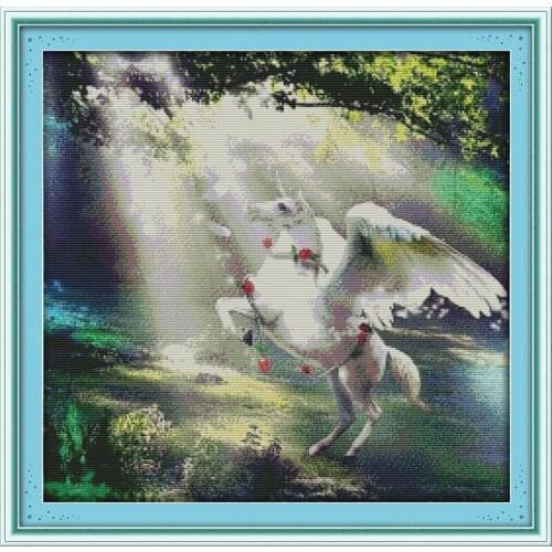 The keeper of the Forest cross stitch kit 14ct 11ct pre stamped canvas cross stitching animal embroidery DIY handmade needlework