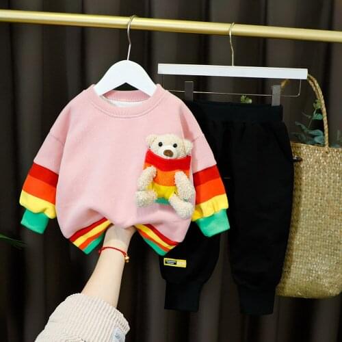 Baby Clothing Set Spring Autumn Cartoong Set Tops+pants 2pcs Kids Girls O-neck Clothes For Bebes Outfits