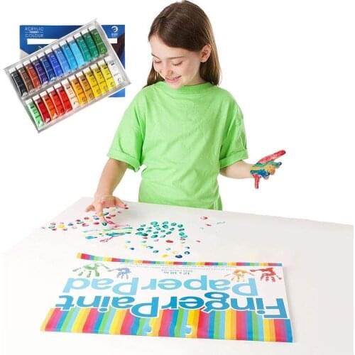 15ML Acrylic Paint Set Color Paint For Fabric Clothing Art Painting For Kids Drawing 12/24 Colors Supplies Waterproof Glass S8C8