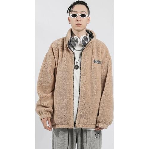 Autumn Winter Fleece Fur Parkas Jacket Fashion Thick Warm Sheep Wool Jackets Casual Outwear Windproof Parka Men Clothing