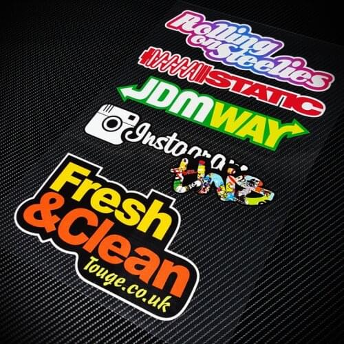 LuLuSticker#219 Japanese HF JDM Fresh&Clean Car Rear Windshield Reflective Stickers Waterproof Moto Decals