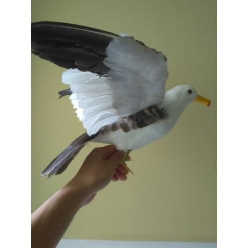 Cute simulation wings Seagull toy foam&feather big seagull bird model about 30x45cm 1269