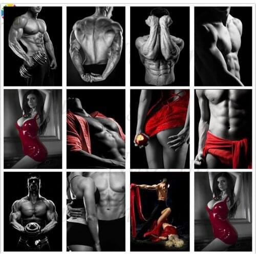 KAMY YI DIY 5D DIY Diamond Painting Canvas Sexy men and women diamond painting Kit Drill Diamond Embroidery Mosaic Art